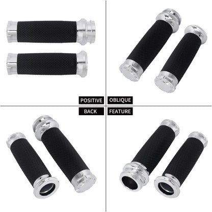 ya 11 9.14 baidiChrome Electronic Throttle 1 Hand Grips for Harley Touring Electra Glide 08-24