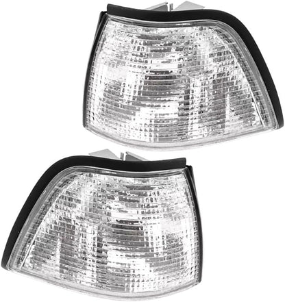 ya 5 8.10 Front LH & RH Turn Signal Indicator Light Cover Clear For 3-Series E36 1992-1998