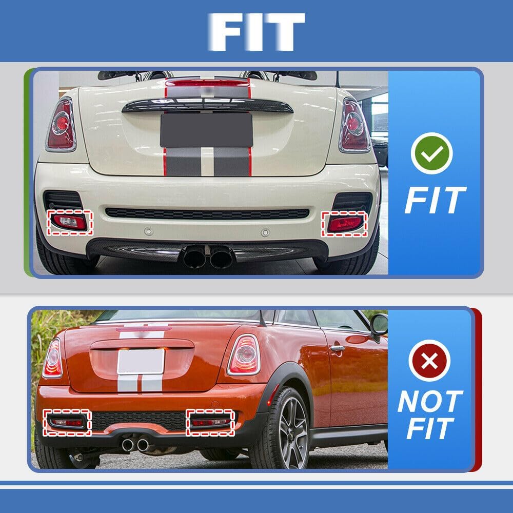 ya 7 8.24 baidi Suitable for 06-15 for Mini Cooper JCW R56 R57 R58 R59 Coupe Smoked bumper red LED fog lights 