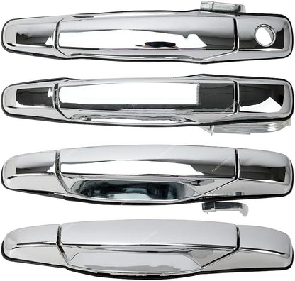 ya 9 10.24 4X Chrome Outside Door Handle for Chevy Avalanche Silverado Suburban Tahoe 07-13
