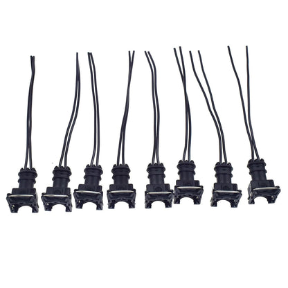 ya 2 8.15 8-Piece Dual Directional Fuel Injector EV1 Female Connector Plug clamp Wire Harness Tail line