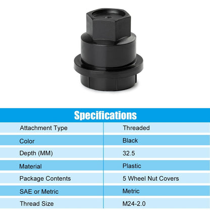 ya 28 10.13 zhengce 5X NEW Black Lug Nut Covers Caps for Chevrolet S10 Blazer 91-94 for GMC Ji