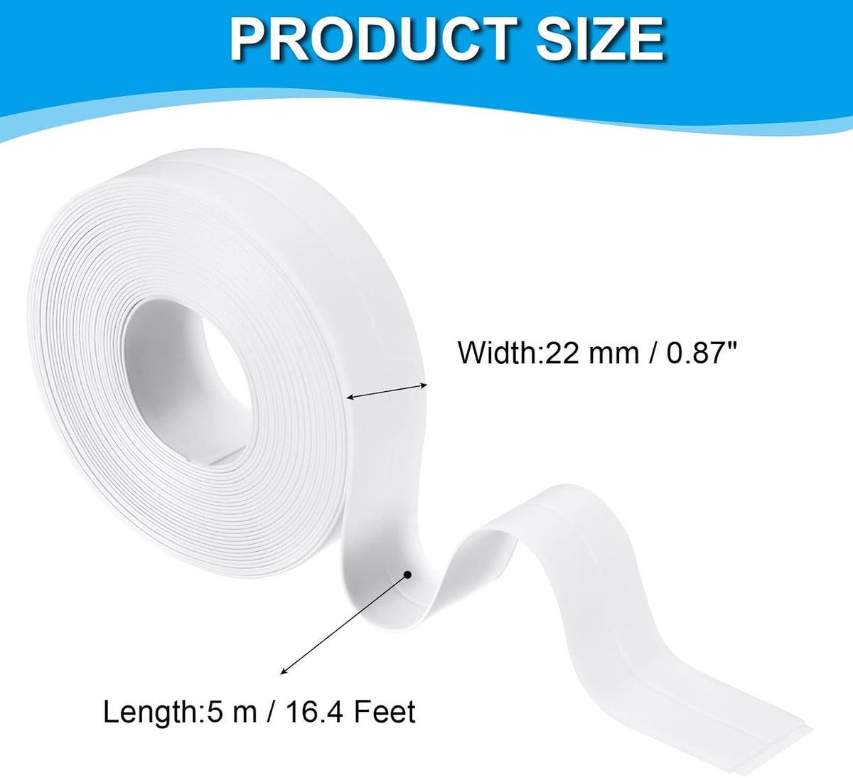 ya 14 9.20 baidi Caulk Tape 0.9 x 16 Ft, Self Adhesive Sealing Tape Waterproof White-1