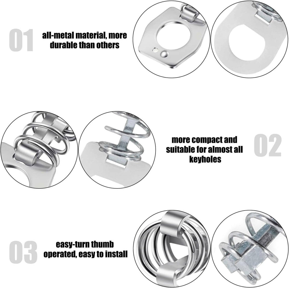 ya 10 9.16 baidi 4X RV Camper Door Latch Lock Fastener Trailer Water Heater Cover Cam Set Durable