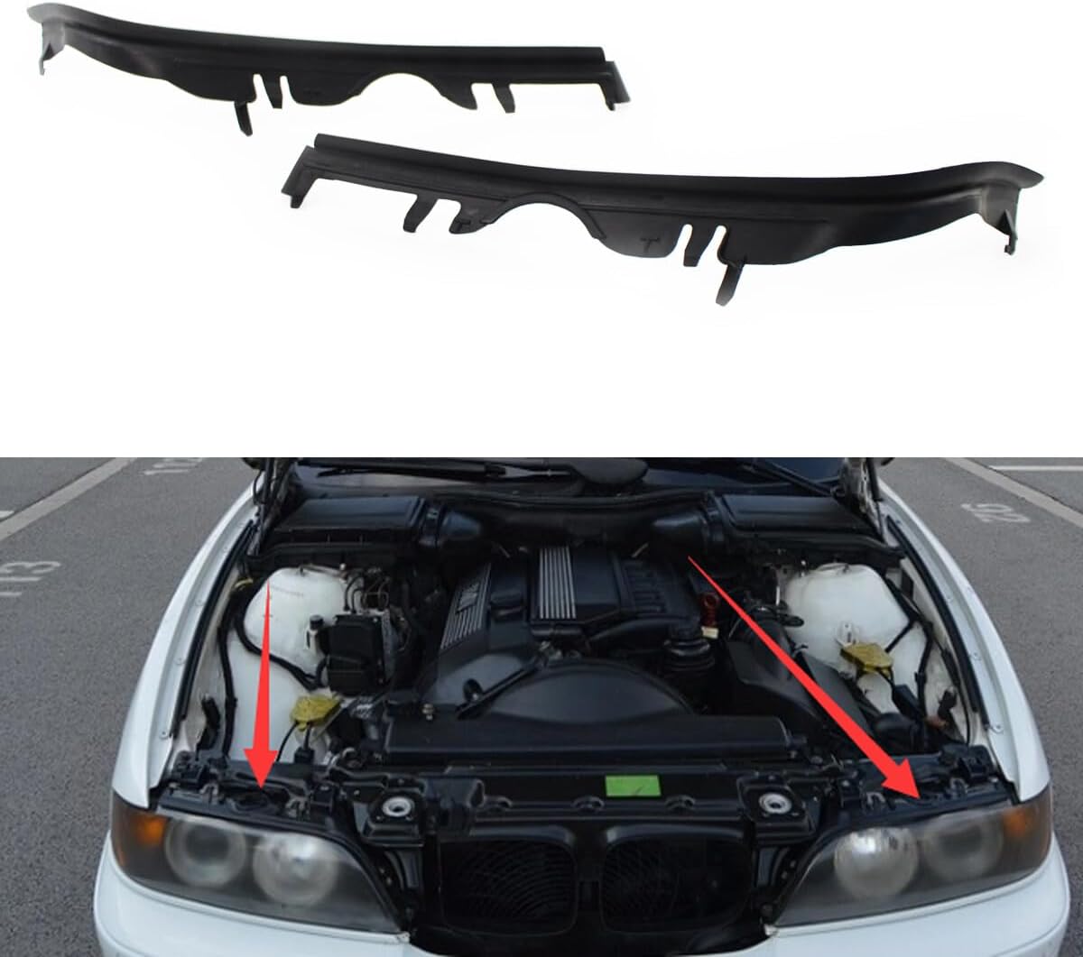 ya 7 8.24 baidi Pair front top headlights gasket black for BMW E39 525i 528i 1999-2003