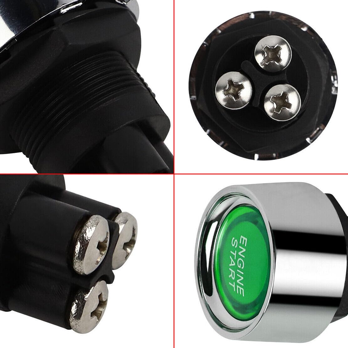 ya 6 8.24 baidi Green car Engine Start Stop Button Ignition Switch 12V/24V Universal @