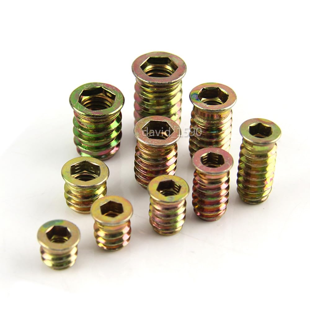 ya 15 10.19 baidi M6 M8 M10 Furniture Hex Drive Flat Head Nuts Screws Threaded for Wood Insert-5