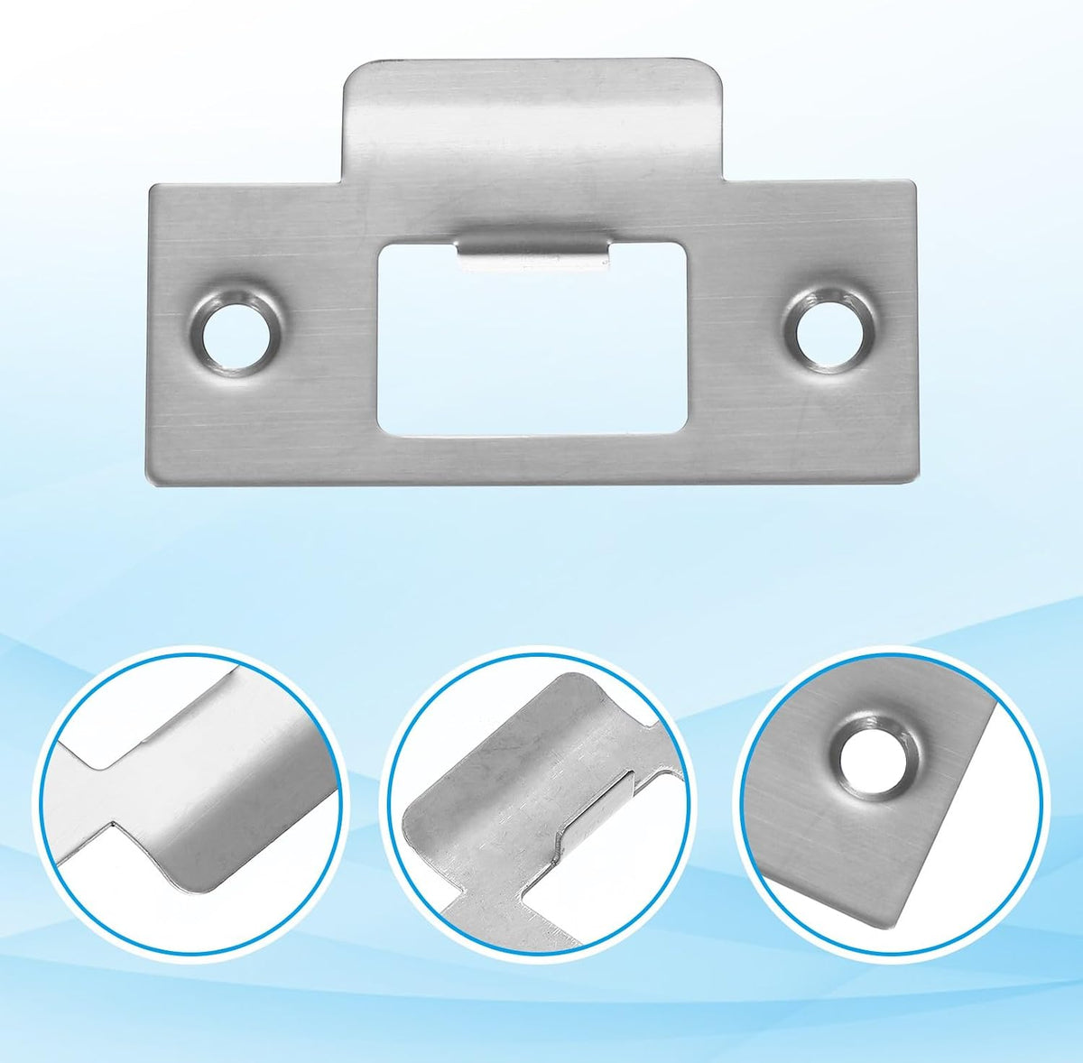 ya 26 10.21 baidi 4 Pcs Door Strike Plates T Cam Block Latch Strike Door Locks Plate Silver