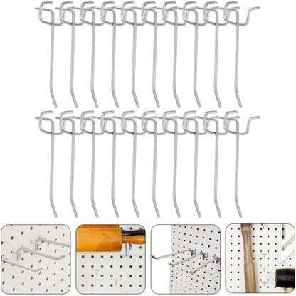 ya 26 10.21 baidi 20 Pcs Hook Nail Board J Hooks for Peg Boards Pegboard Hanging Tools