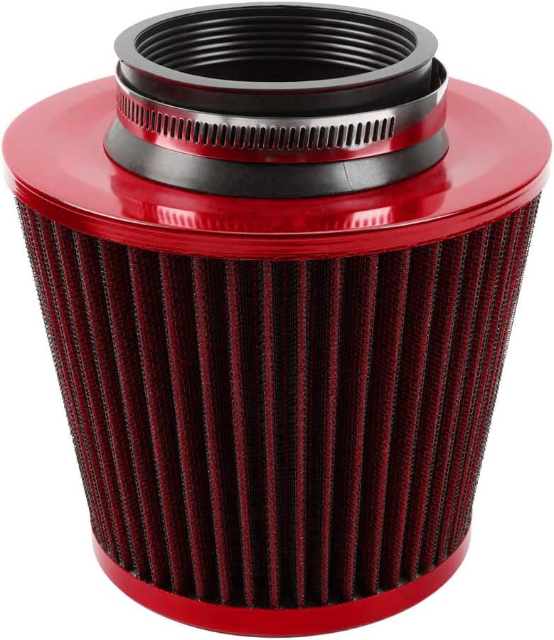 ya 13 9.15 baidi 3 76mm High Flow Inlet Cleaner Dry Filter Cold Air Intake Cone Replacement Red