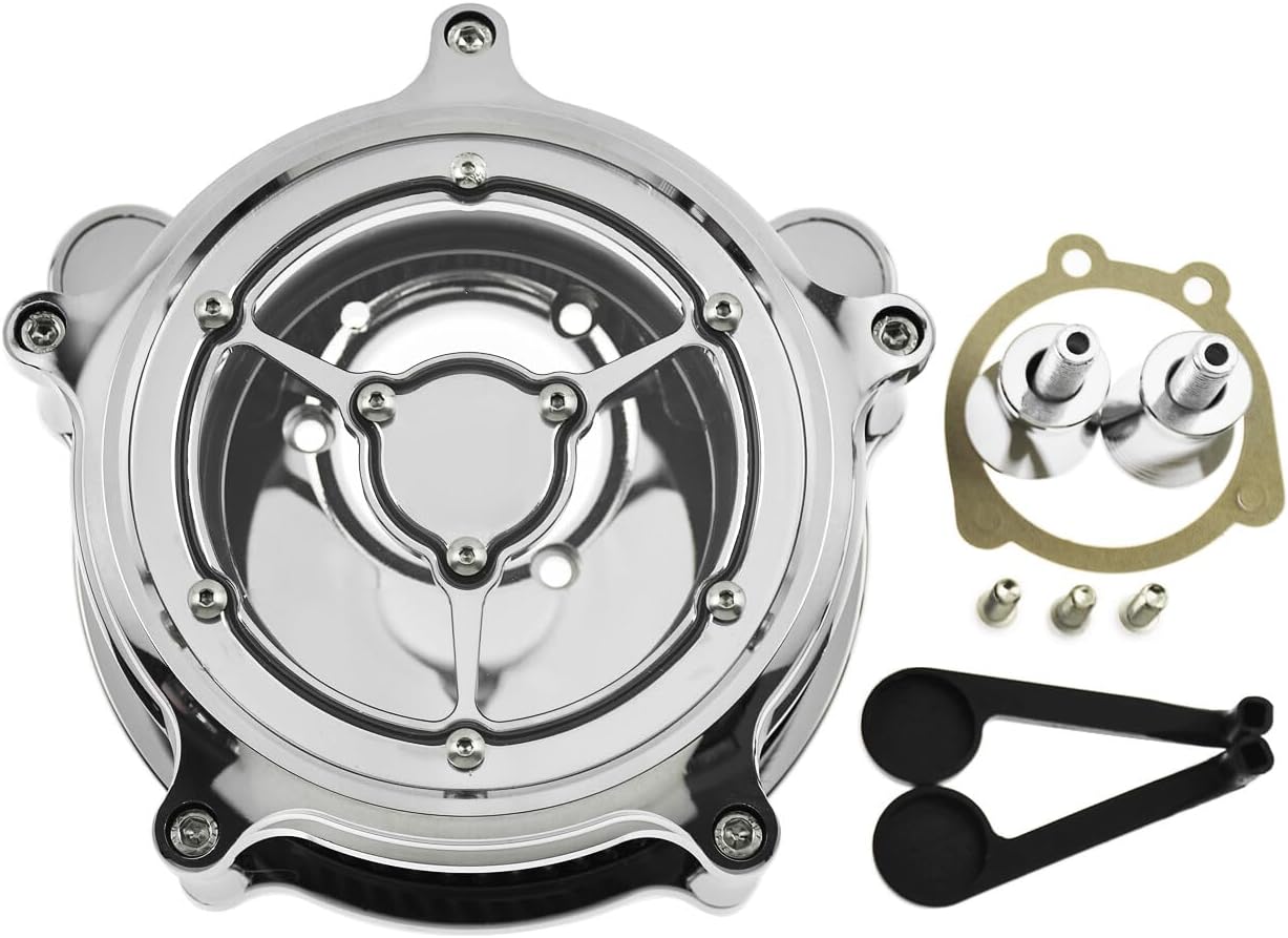 ya 5 8.10 Clarity Chrome Air Cleaner Filter for Harley Softail Breakout Fat Boy 2000-2015