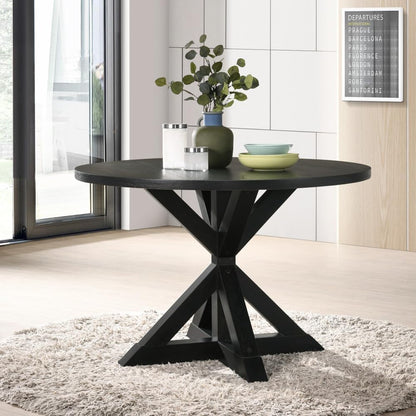 ya 28 10.13 baidi Cross-Buck Solid Wood Black 5-Piece Dining Set