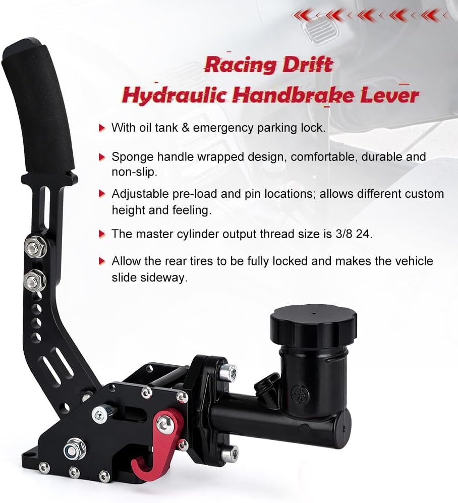 ya 10 9.16 baidi Aluminum Hydraulic Drift Handbrake E-Brake Racing Parking Lever Gear Kit Black