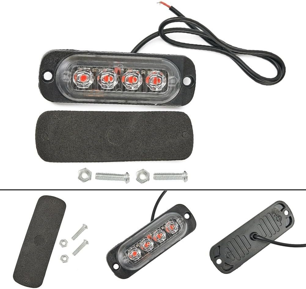 ya 13 9.15 baidi 4LED Off-Road Car Trucks Safety Working Fogs Red Light Lamp 12V~24V 800LM