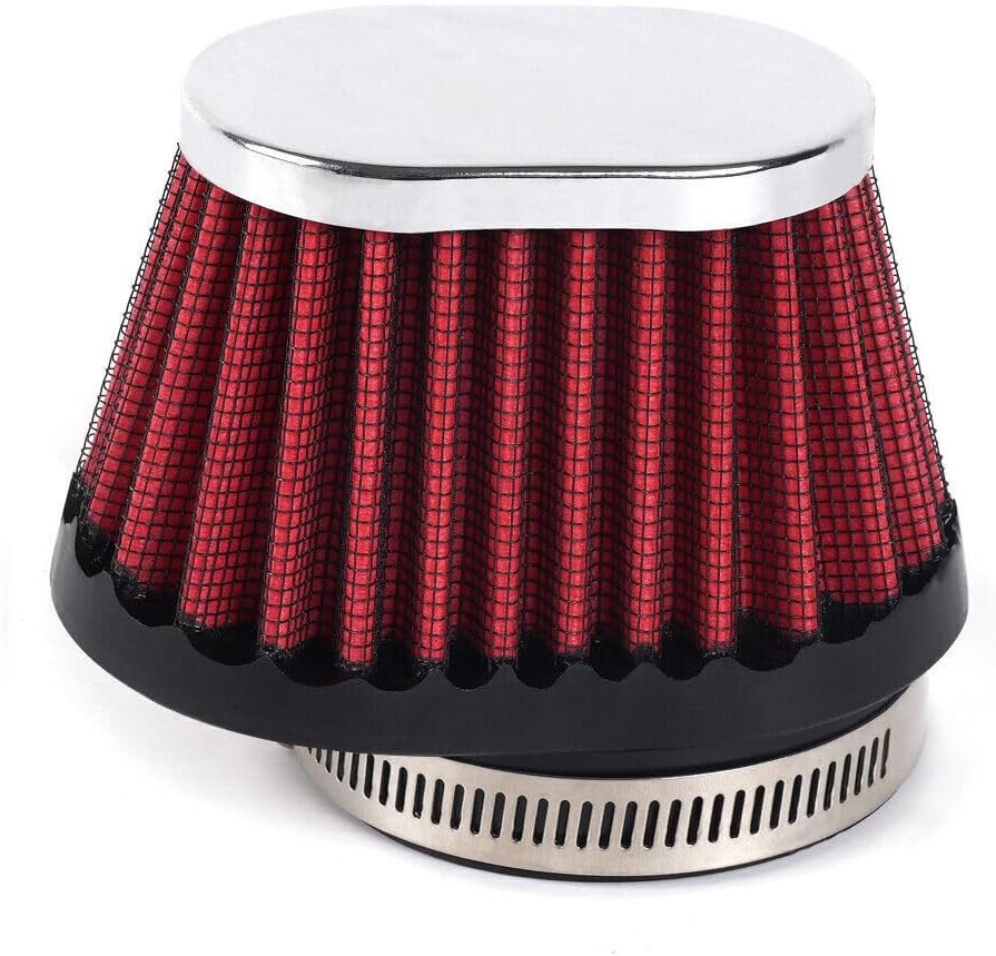 ya 5 8.10 Red 55mm/2.17 Air Filter Cleaner Round Tapered Replacement For Motorcycle