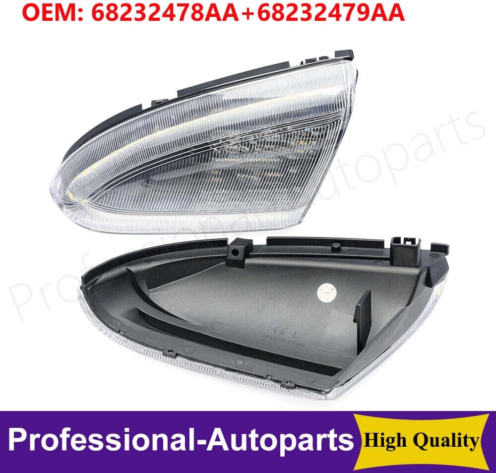 ya 11 9.14 baidi1Pair Side Mirror Turn Signal Light Puddle Lamp for Dodge for Ram 1500 2500