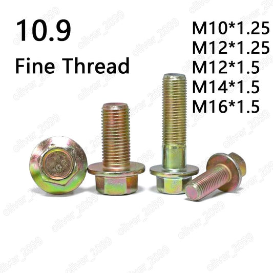 ya 16 10.20 baidi Color Zinc 10.9 Steel Fine Thread Hexagon Flange Head Bolts M10 M12 M14 M16