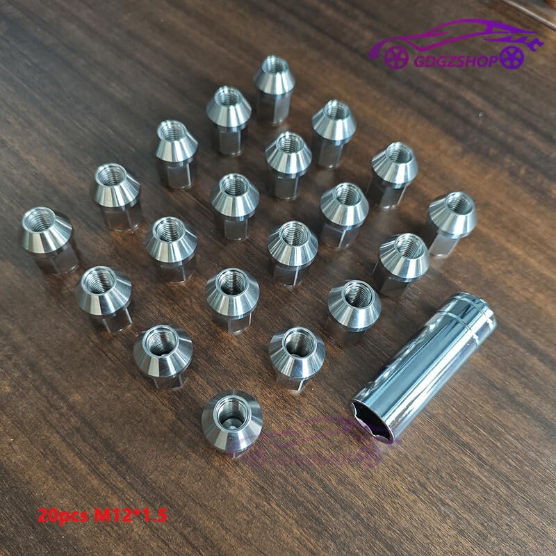 ya 10 9.16 baidi 20pcs M12*1.5 Stainless Steel Wheel Nuts Lug Nuts Universal Hex 19mm Length 35mm