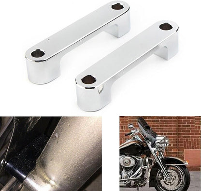 ya 4 8.10 Silver Wrap Front Fender Brackets Spacers 30 Inch Fit for Harley Touring 1996-2013