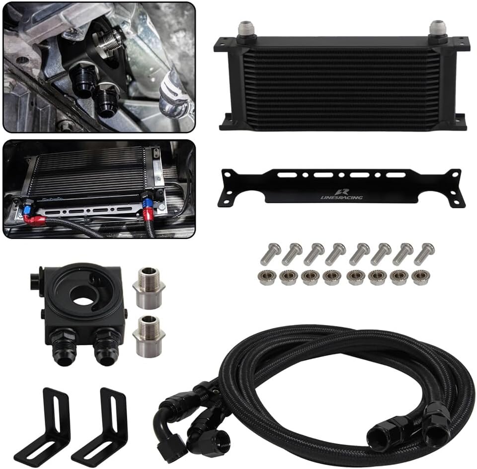 ya 12 10.8 baidi Universal 16 Row Thermostatic Oil Cooler Kit British Type+Mounting Brackets Kit