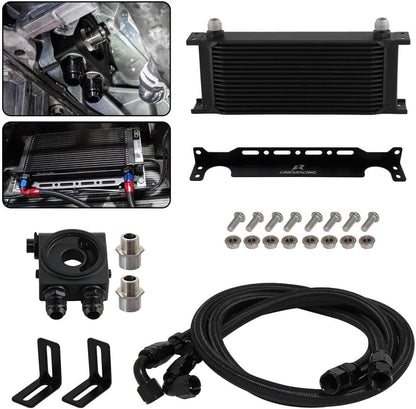 ya 12 10.8 baidi Universal 16 Row Thermostatic Oil Cooler Kit British Type+Mounting Brackets Kit