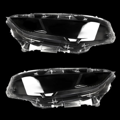 ya 10 9.16 zhengce PAIR CLEAR HEADLIGHT GLASS LAMP COVER for Honda for Civic 2016 2017 2018