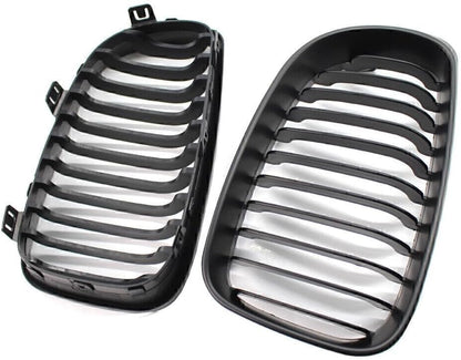 ya 4 8.14 Matte Black Front Kidney Grill Grille Fit for BMW 2007-13 E81 E82 E87 E88 118i 128i