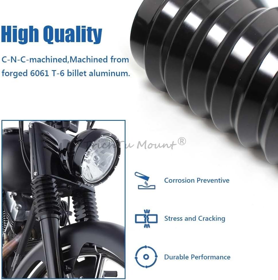 ya 6 8.24 baidi 2x Metal Black Upper Fork Boot Slider Cover for Harley Heritage Softail Fat Boy