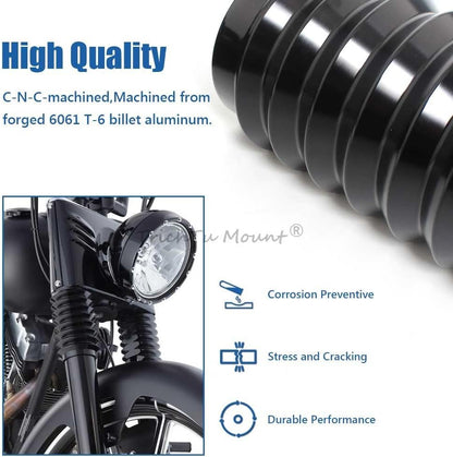 ya 6 8.24 baidi 2x Metal Black Upper Fork Boot Slider Cover for Harley Heritage Softail Fat Boy