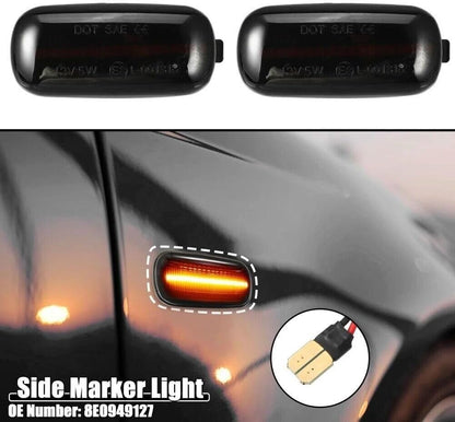 ya 3 8.24 baidi Two LED side marker lights, sequential turn signal amber lights, suitable for Audi A3 A4 A6 A8