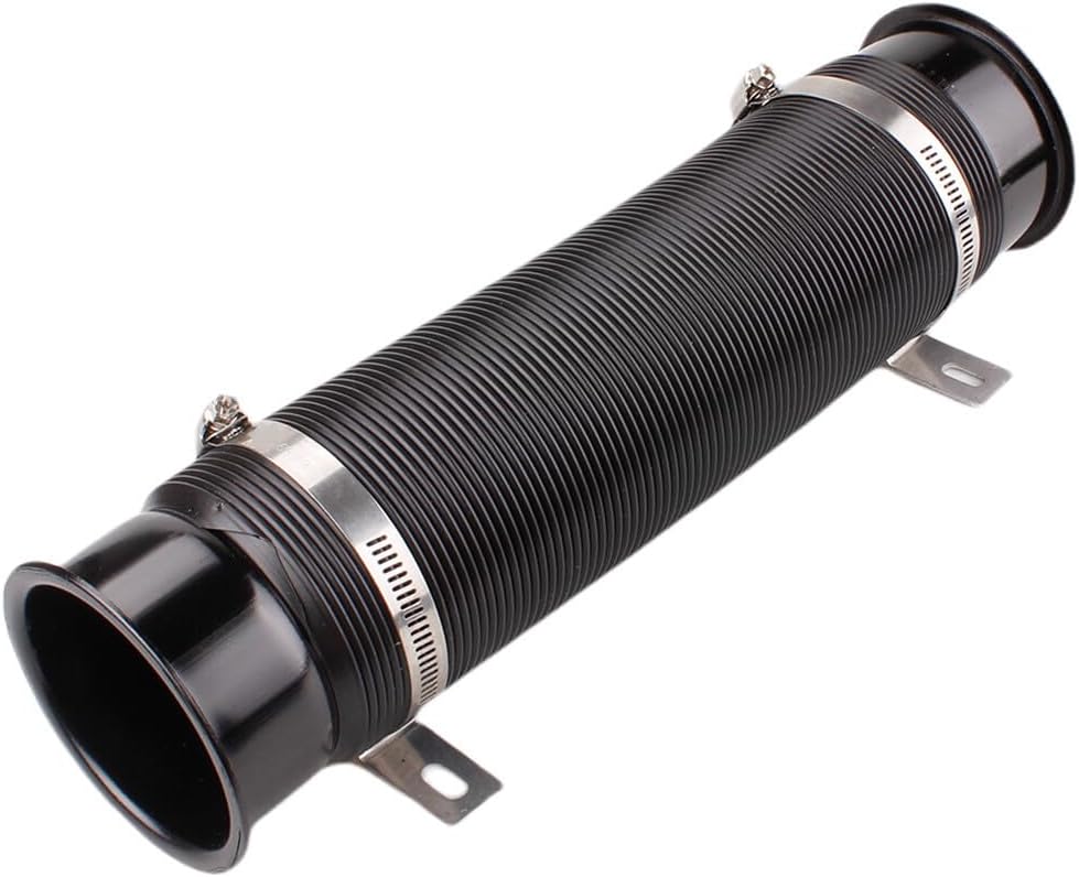 ya 10 9.16 baidi 3'' 76mm Flexible Car Cold Air Intake Hose Filter Pipe Telescopic Tube Black