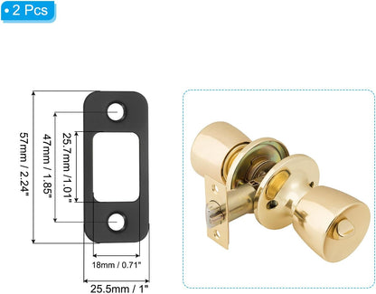 ya 26 10.21 baidi 2 Pcs Door Strike Plates Round Strike Latch Strike Door Locks Plate Black