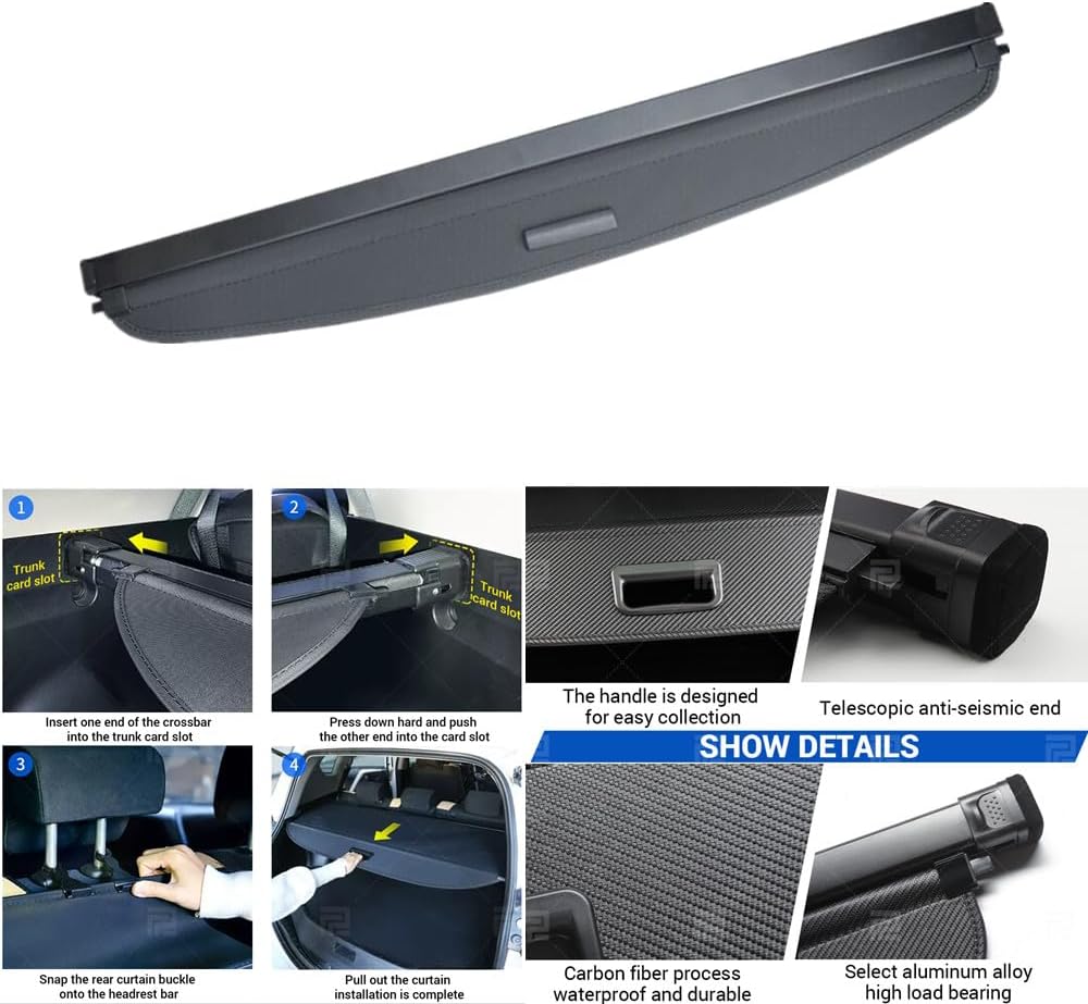 ya 2 8.15 Retractable Trunk Cargo Cover Luggage Shade Shield for Chevrolet Trax 2023 2024