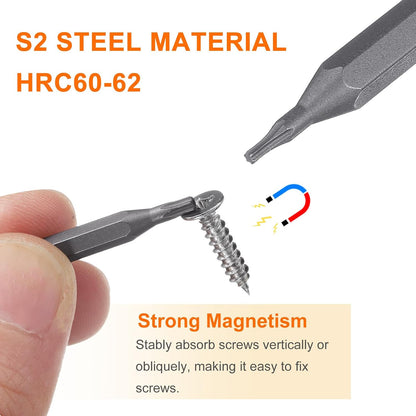 ya 14 9.20 baidi 3pcs T3 Magnetic Torx Screwdriver Bit 5/32 Hex Shank 28mm Length S2 Steel-1