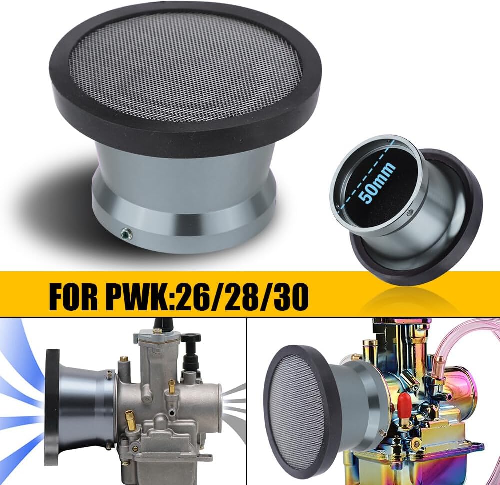 ya 5 8.10 Motorcycle 50mm Air Filter Cup Velocity Stack Fits PWK Carburetor 24/26/28/30mm