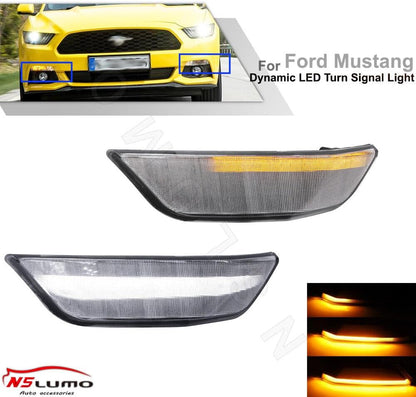 ya 7 8.24 baidi Dynamic LED Amber and White Turn Signal Stop Lights DRL for 2015-2017 for Ford for Mustang 
