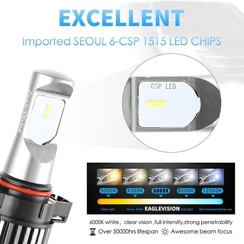 ya 3 8.24 baidi Xenon White PS24W H16 5202/5201 LED DRL Headlight Bulbs Fog Light 6000K