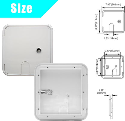 ya 10 9.16 baidi White Electric Cable Hatch Square Power Cord Door Safety Lock Key 30/50 AMP RV