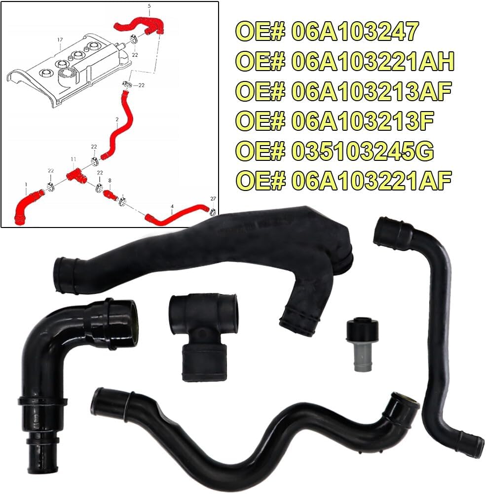 ya 10 9.16 baidi 1.8T Crankcase Breather Hose Pipe Valve Kit for Audi A3 A4 TT for VW for Golf for SEAT 6X