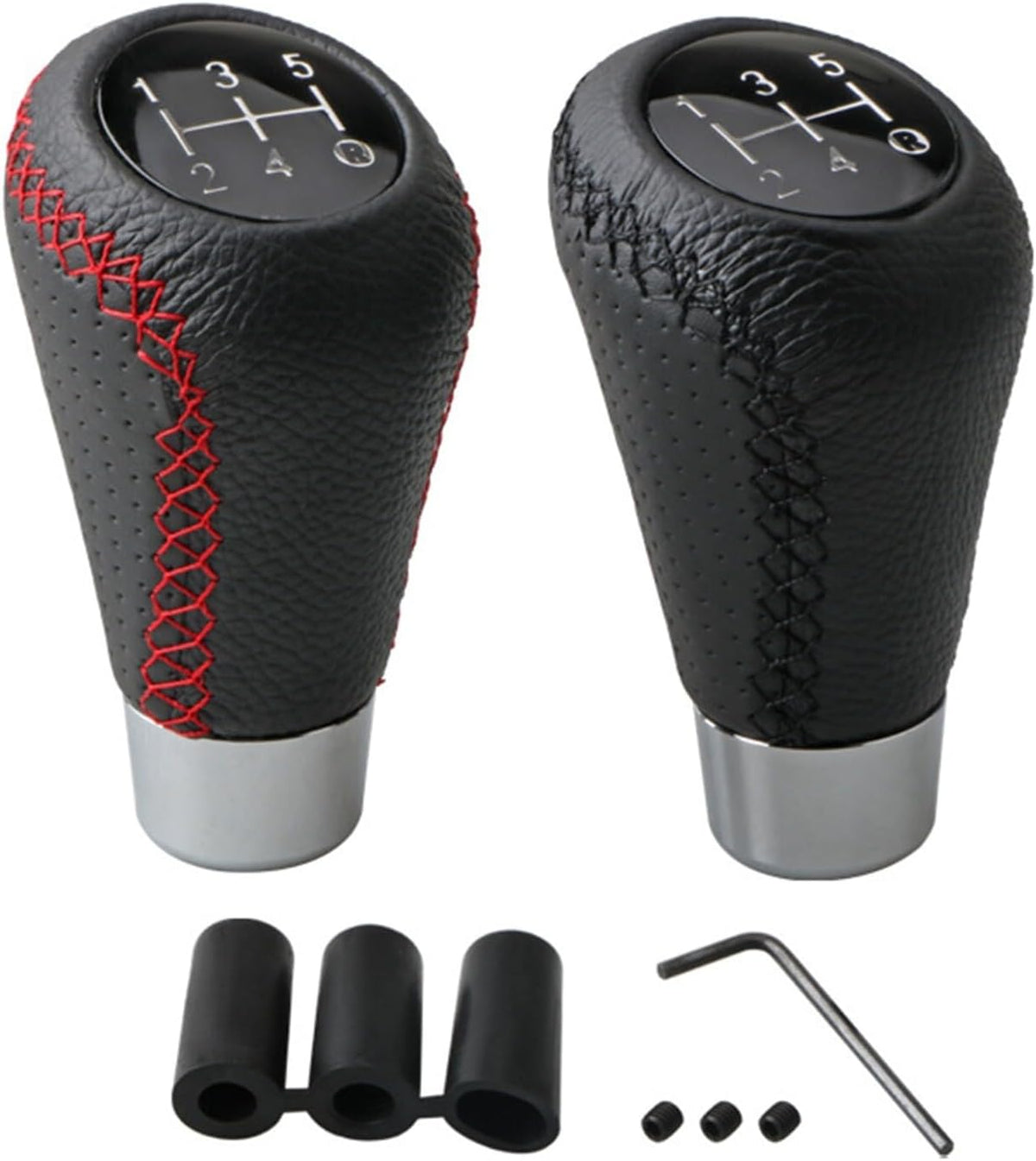 ya 4 8.14 5 Speed Car Universal for Manual Shift Knob Gear Stick Shifter Lever Leather Black