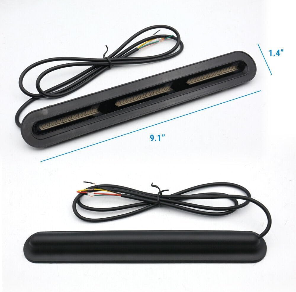 ya 2 8.15 Automatic Rear Window LED Light Strip Brake Flow Turn Signal Tail Light Strip 12V