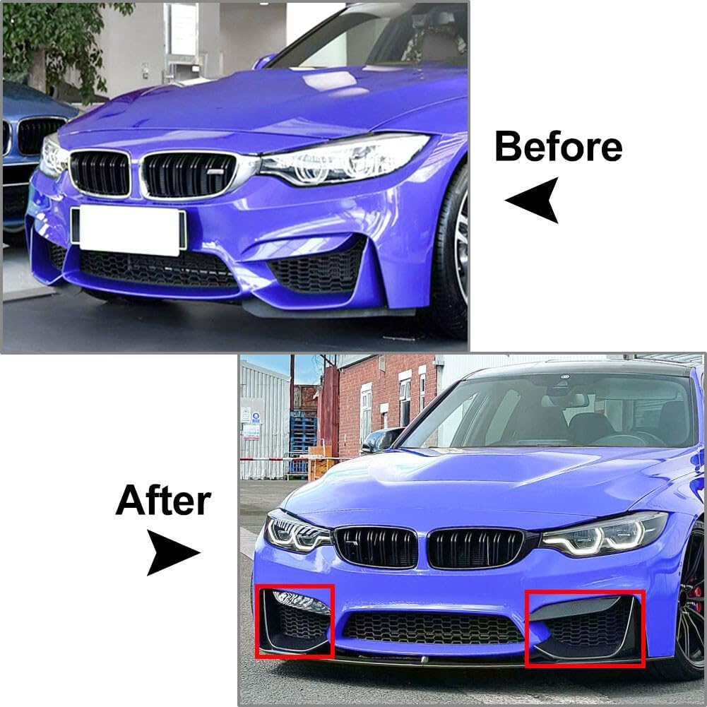 ya 2 8.15 Front Side Corner Splitter Spoiler for BMW F80 F81 M3 F82 F83 M4 2014-2020