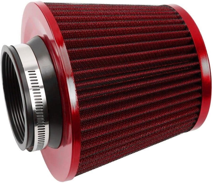 ya 13 9.15 baidi Red 3 76mm High Flow Inlet Cold Air Intake Cone Replacement Dry Air Filter