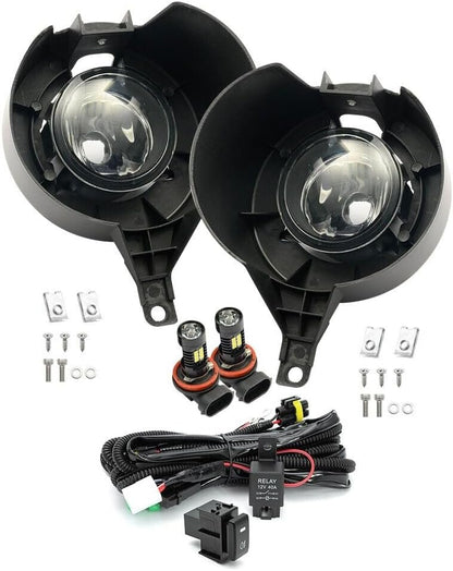 ya 4 8.10 LED Fog Light Driving Light Kit + Wiring Harness for 2005-2020 for Nissan Frontier D40 