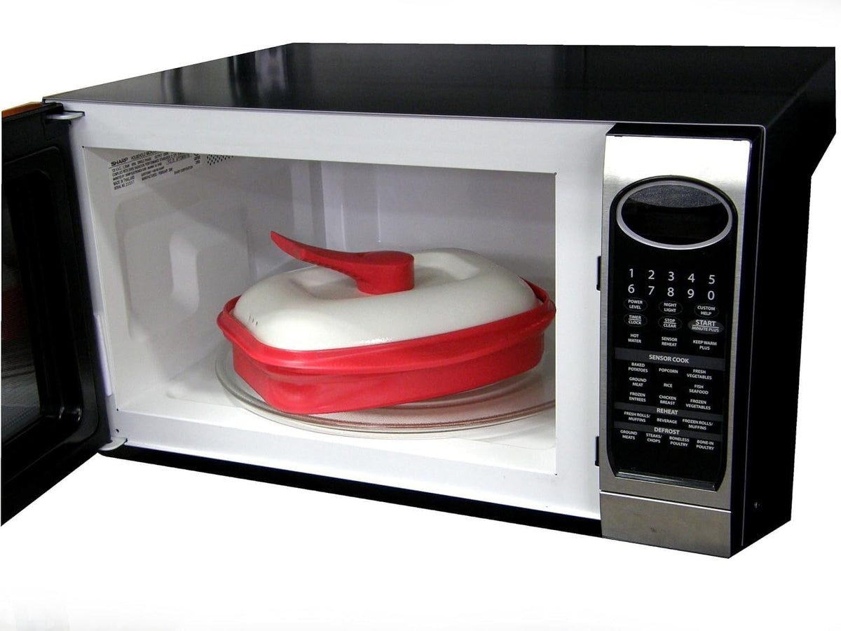 ya 14 9.20 baidi Grill Pan for Microwave Cooking, Red-1