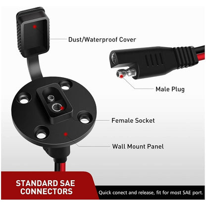ya 16 10.20 baidi 2 Pack - SAE Power Socket Sidewall Port, Weatherproof SAE Quick Connect Solar