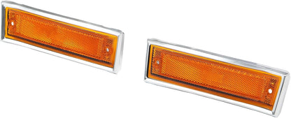 ya 11 9.14 baidiSide Marker Lights Amber Case Set for Chevrolet Blazer C/K 10 20 30 1981-1991