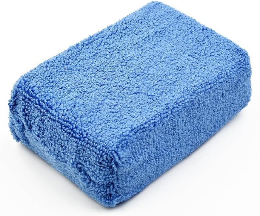 ya 9 10.24 4/8 Pcs Blue Microfiber Applicator Sponge Pads Car Care Waxing Polishing To