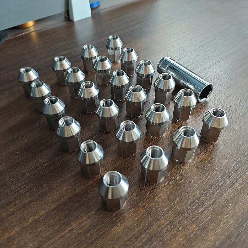 ya 10 9.16 baidi 24Pcs M14x1.5 Lug Nuts Wheel Nuts Lug Nuts 19mm Hex 35mm Tall Stainless Steel