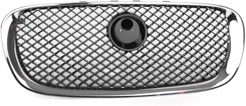 ya 2 8.15 1X Car Front Bumper Grille Grill Fit for Jaguar XF 2008-2011 2009 Chrome Black Mesh